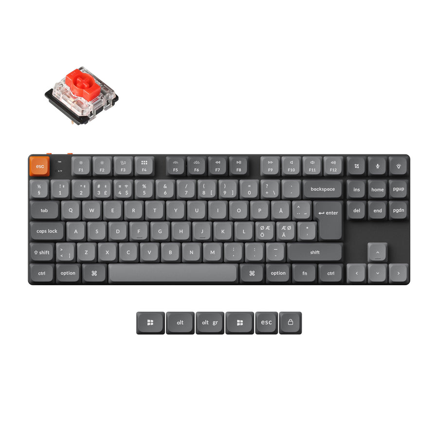 Coleção de layout ISO de teclado mecânico personalizado sem fio Max QMK Keychron K1