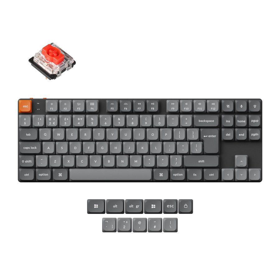 Coleção de layout ISO de teclado mecânico personalizado sem fio Max QMK Keychron K1