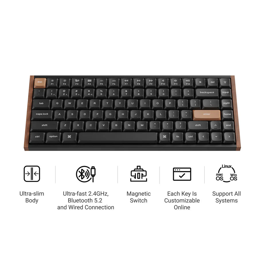Teclado mecânico personalizado sem fio Keychron K3 Max QMK/VIA