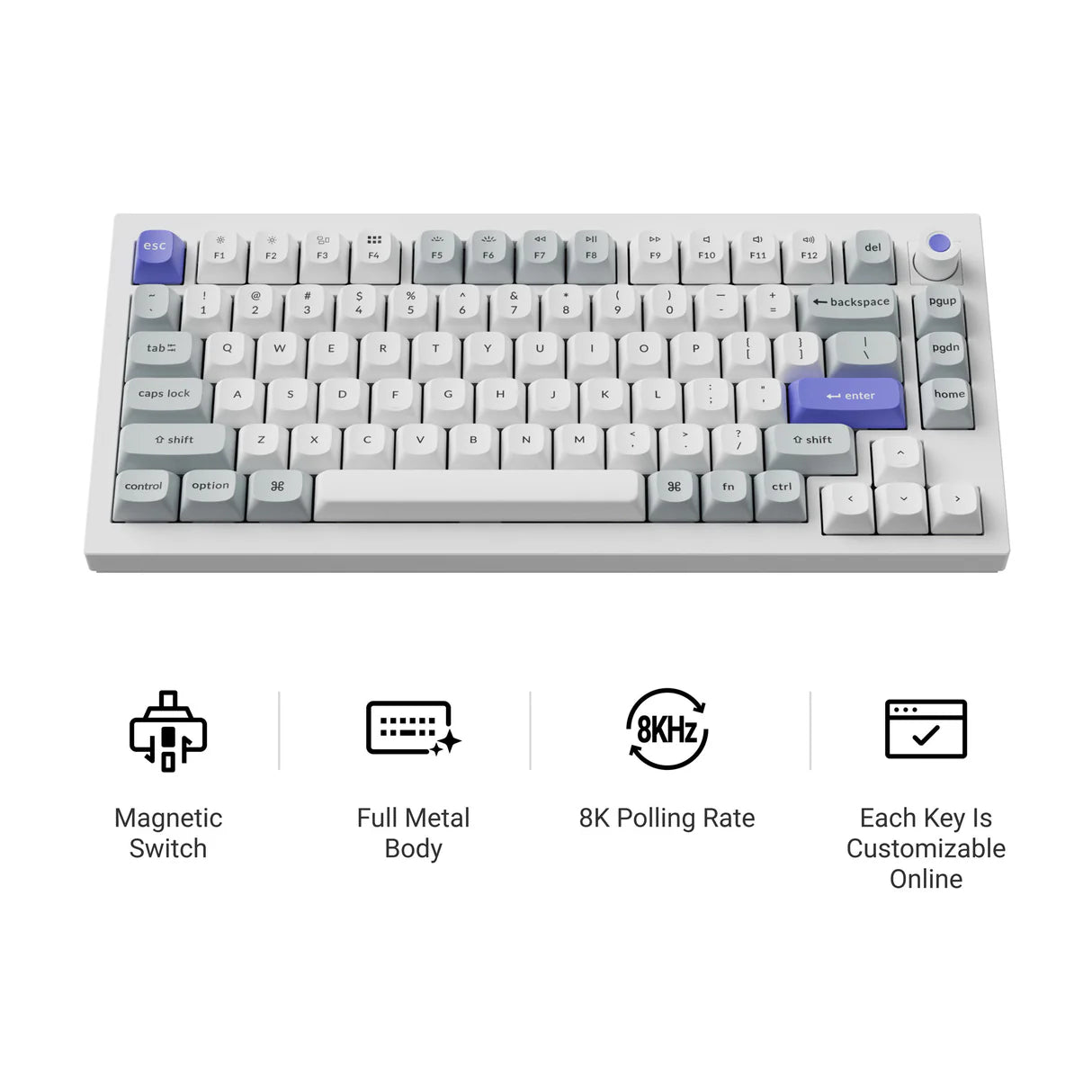 Teclado personalizado sem fio Keychron Q1 HE QMK