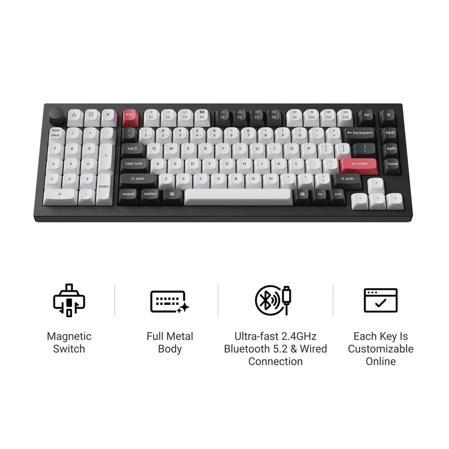 Teclado personalizado sem fio Keychron Q5 HE QMK (layout ANSI dos EUA)