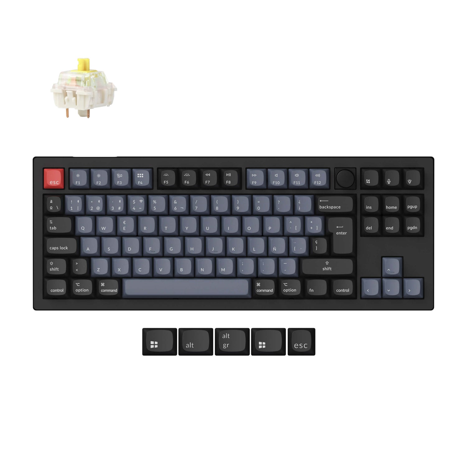 Coleção de layout ISO de teclado mecânico personalizado sem fio Max QMK Keychron V3