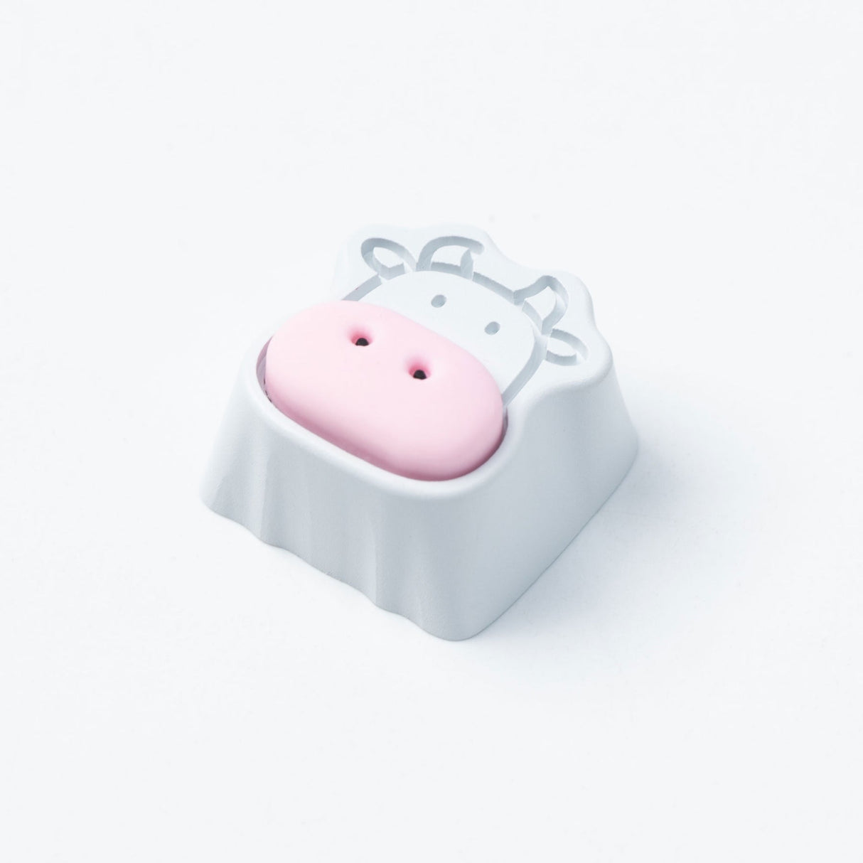 Keycap artesanal de liga de alumínio de vacas fofas