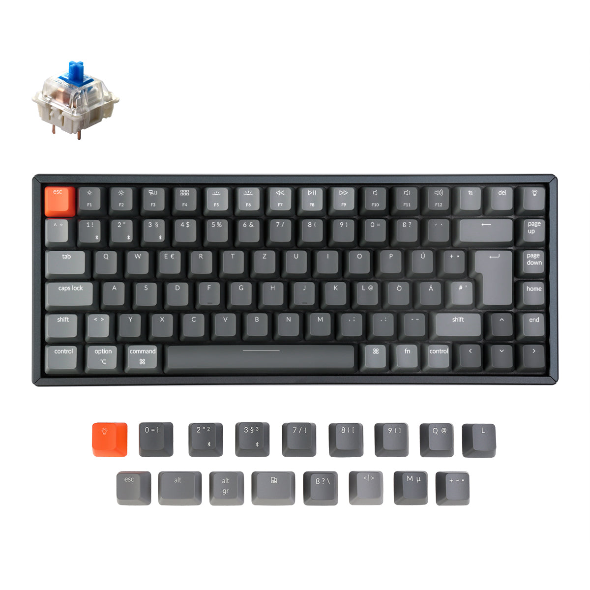 Teclado Mecânico Sem Fios Keychron K2 (Layout Alemão ISO-DE) - Version 2