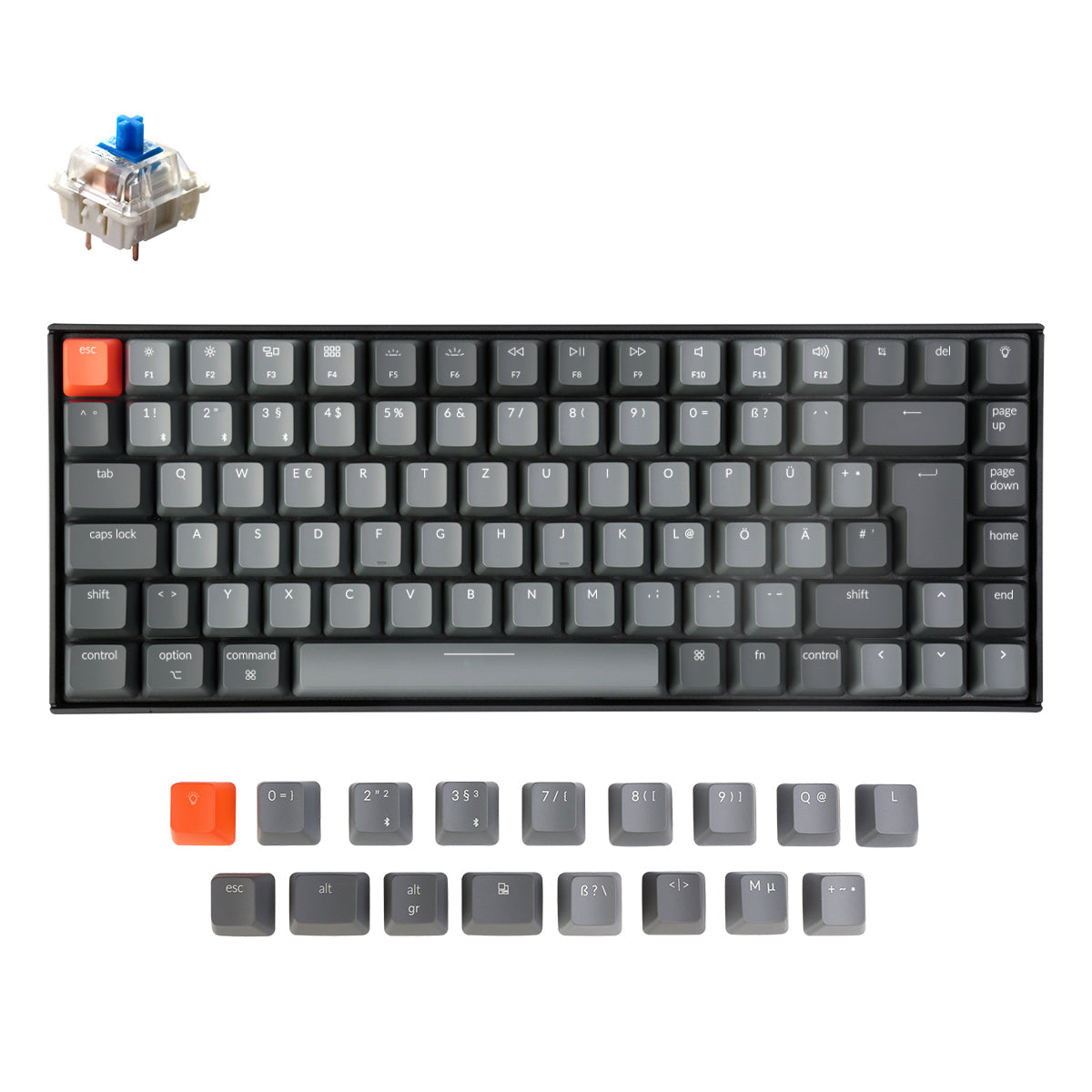Teclado Mecânico Sem Fios Keychron K2 (Layout Alemão ISO-DE) - Version 2
