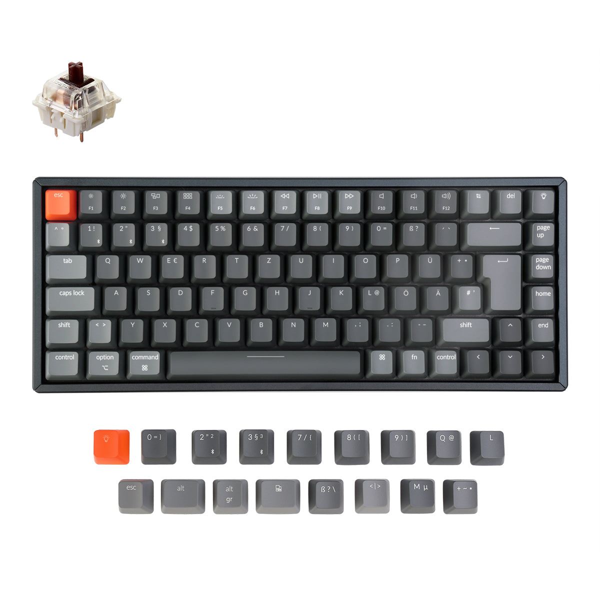Teclado Mecânico Sem Fios Keychron K2 (Layout Alemão ISO-DE) - Version 2