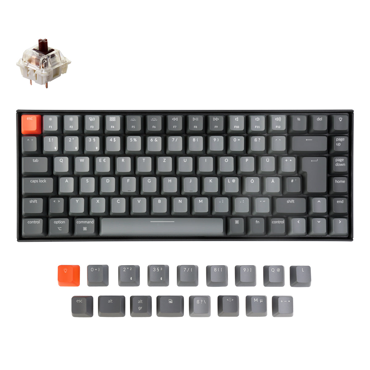 Teclado Mecânico Sem Fios Keychron K2 (Layout Alemão ISO-DE) - Version 2