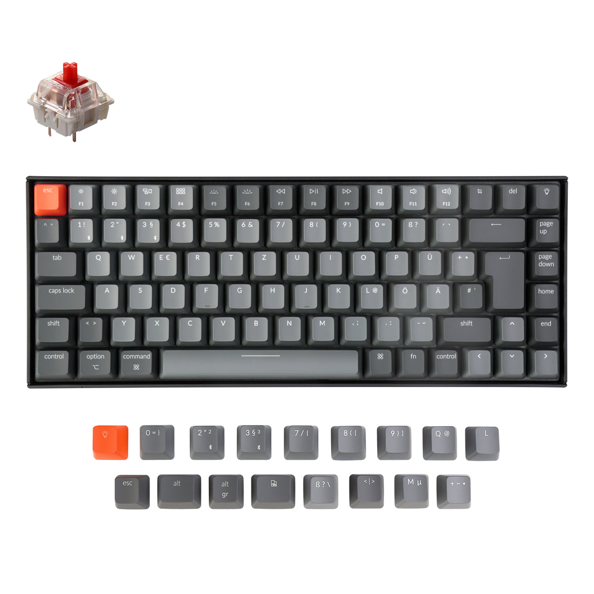 Teclado Mecânico Sem Fios Keychron K2 (Layout Alemão ISO-DE) - Version 2