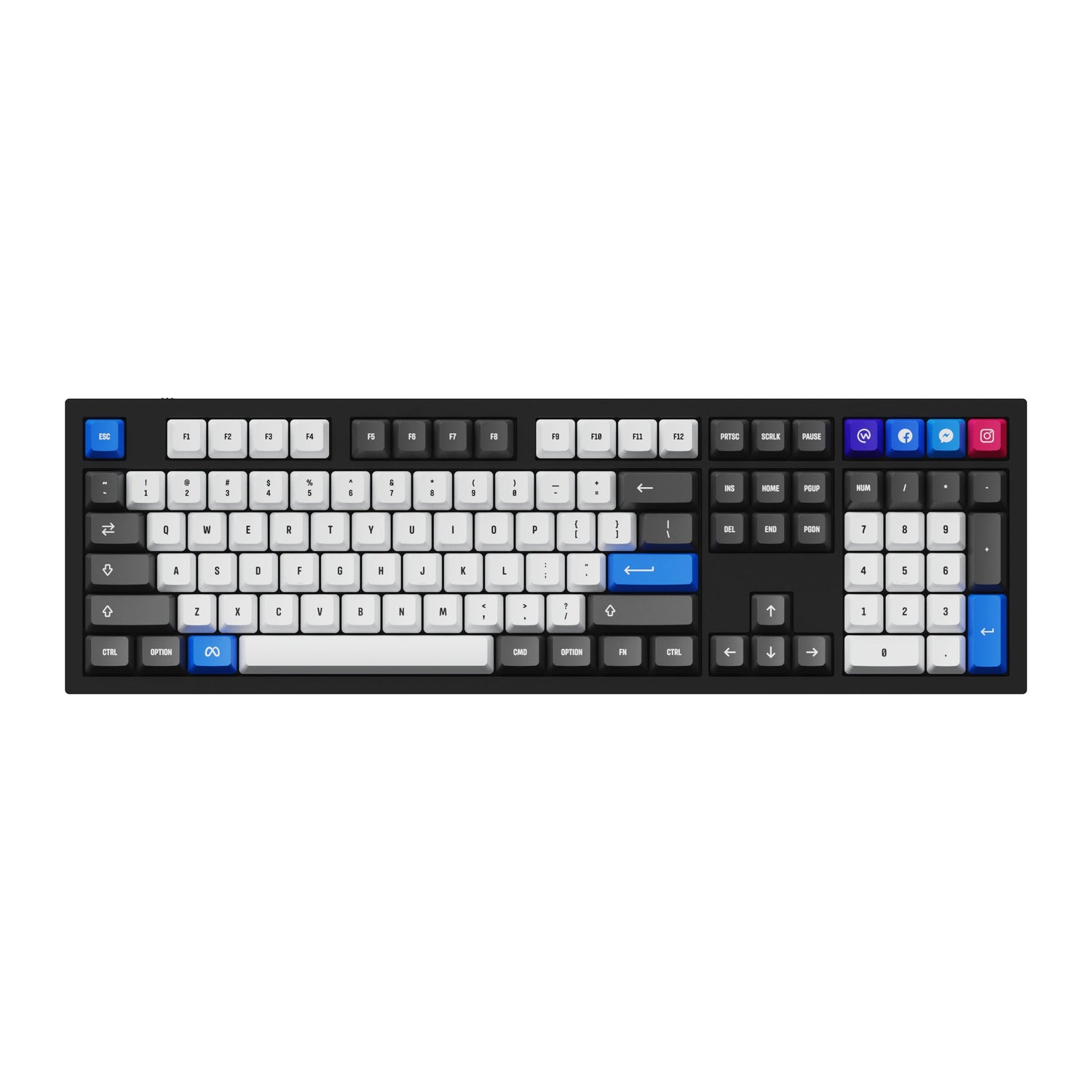 Conjunto completo de teclas OEM Dye-Sub PBT - Meta