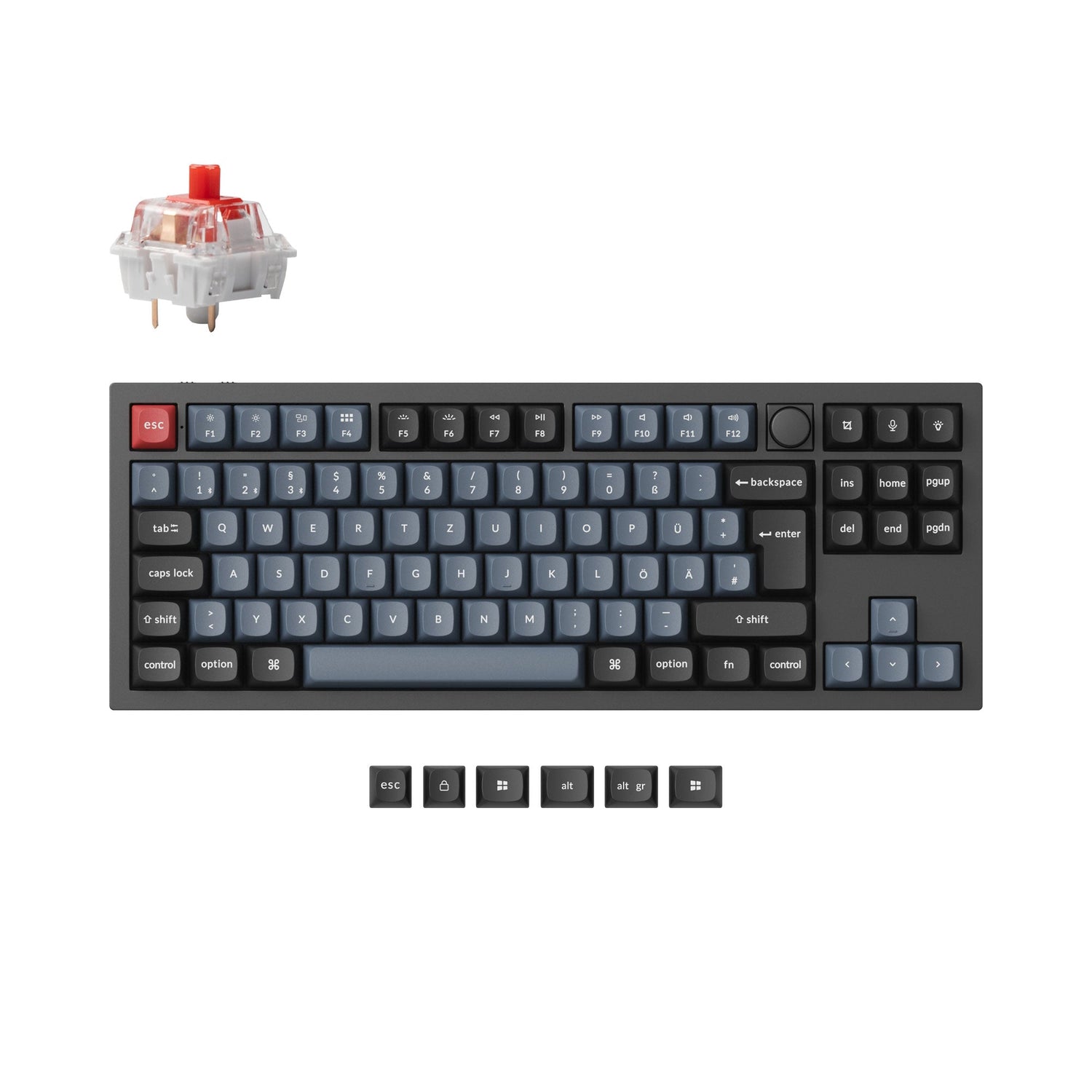 Keychron q3 pro qmk/via coleção de layout iso de teclado mecânico personalizado sem fio