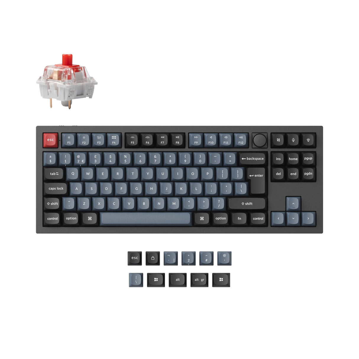 Keychron q3 pro qmk/via coleção de layout iso de teclado mecânico personalizado sem fio