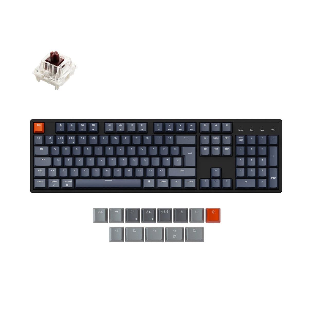 Teclado mecânico sem fio Keychron K10 (layout ISO do Reino Unido)