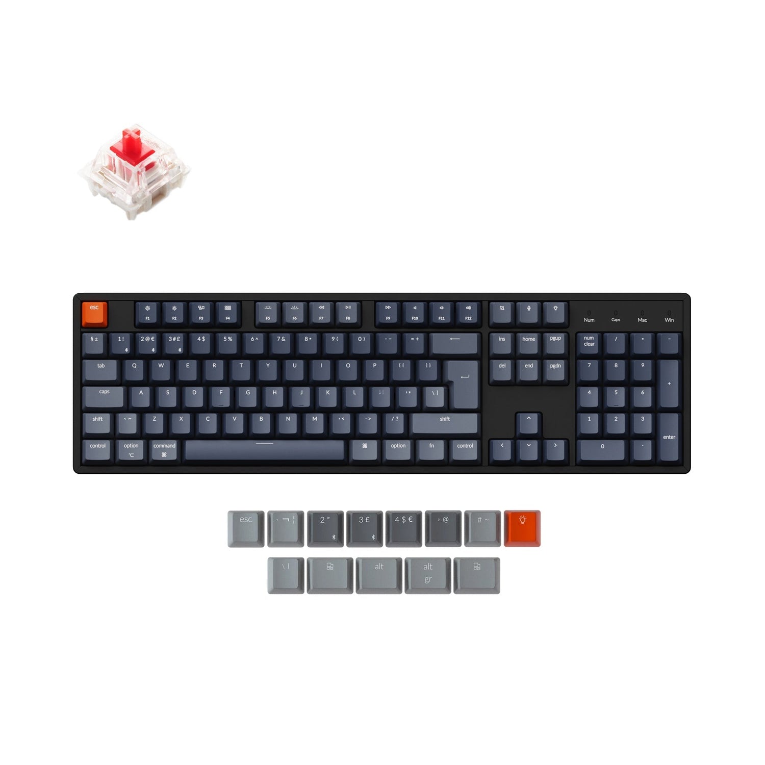 Teclado mecânico sem fio Keychron K10 (layout ISO do Reino Unido)