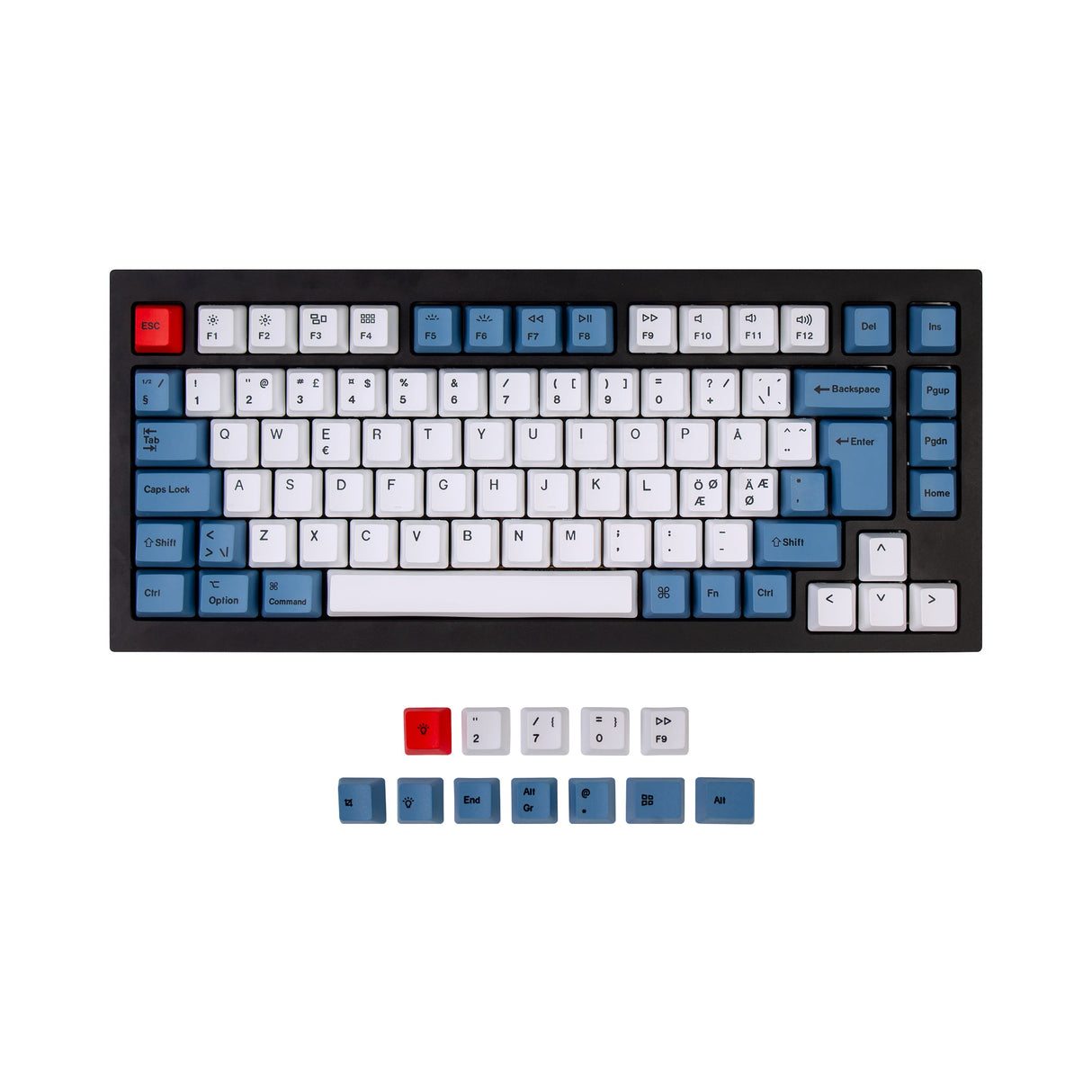 Conjunto de teclas ISO Q1 e Q1 Pro e V1 e K2 e K2 Pro OEM Dye-Sub PBT - Azul