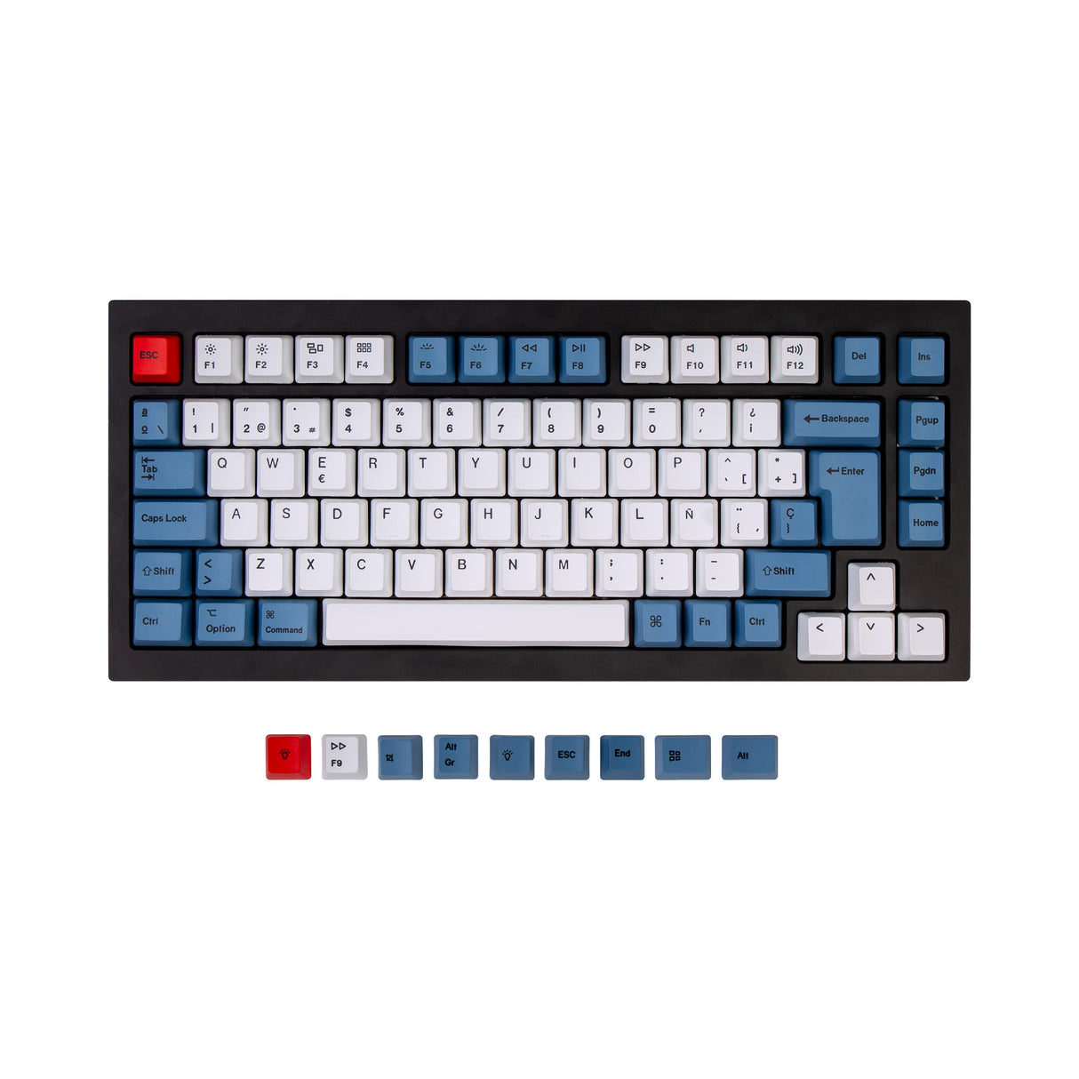 Conjunto de teclas ISO Q1 e Q1 Pro e V1 e K2 e K2 Pro OEM Dye-Sub PBT - Azul