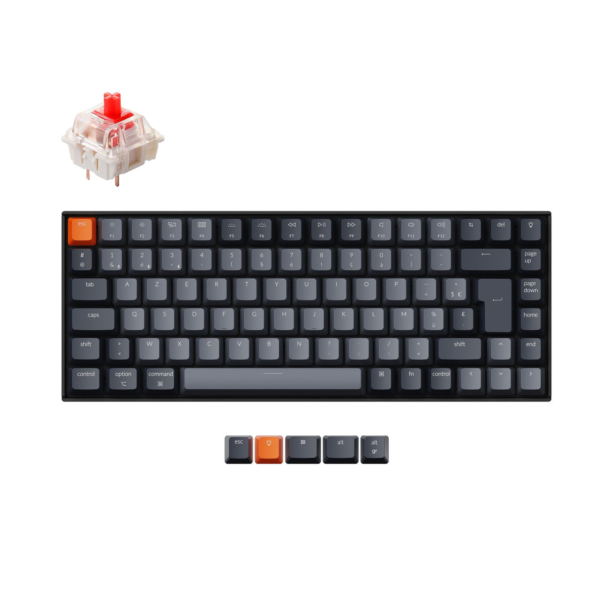 Teclado Mecânico Sem Fios Keychron K2 (Layout ISO-FR França) - Version 2