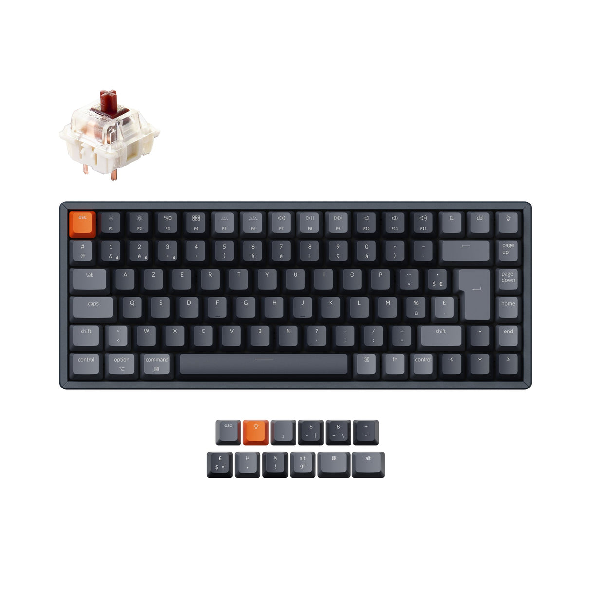 Teclado Mecânico Sem Fios Keychron K2 (Layout ISO-FR França) - Version 2