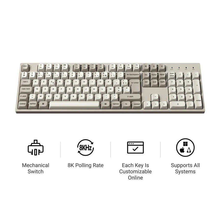 Keychron C2 Pro 8K QMK Wired Custom Mechanical Keyboard ISO Layout Collection