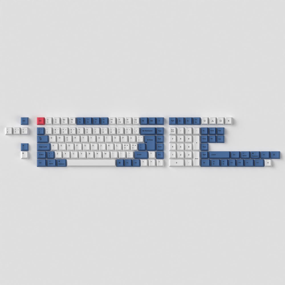 Conjunto completo de teclas ISO Cherry Profile Dye-Sub PBT - Azul Moderno