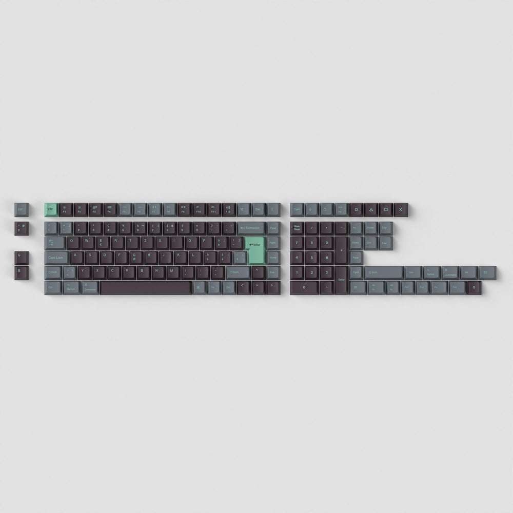 Conjunto completo de teclas ISO Cherry Profile Dye-Sub PBT - Hacker Mint