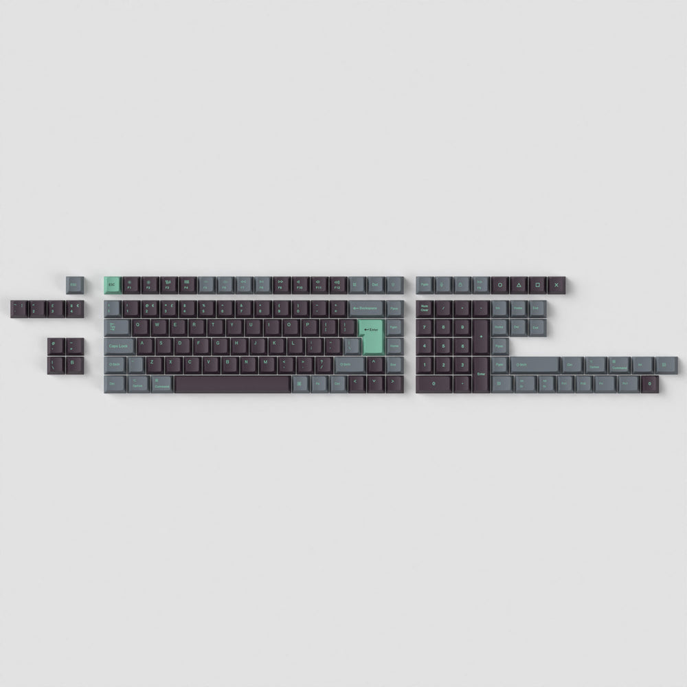 Conjunto completo de teclas ISO Cherry Profile Dye-Sub PBT - Hacker Mint