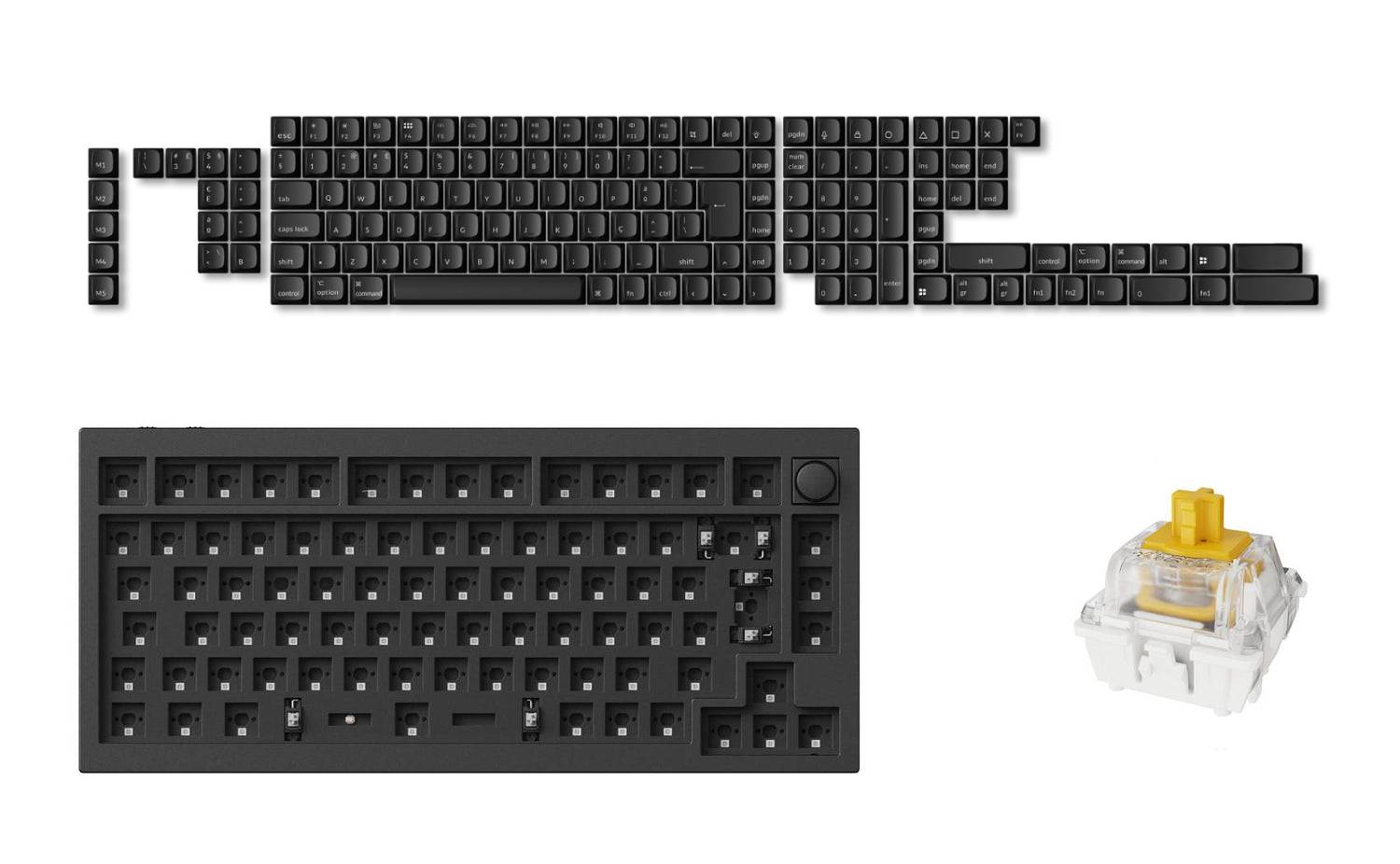 Coleção feita sob encomenda sem fio da disposição do ISO do teclado de Keychron Q1 HE QMK