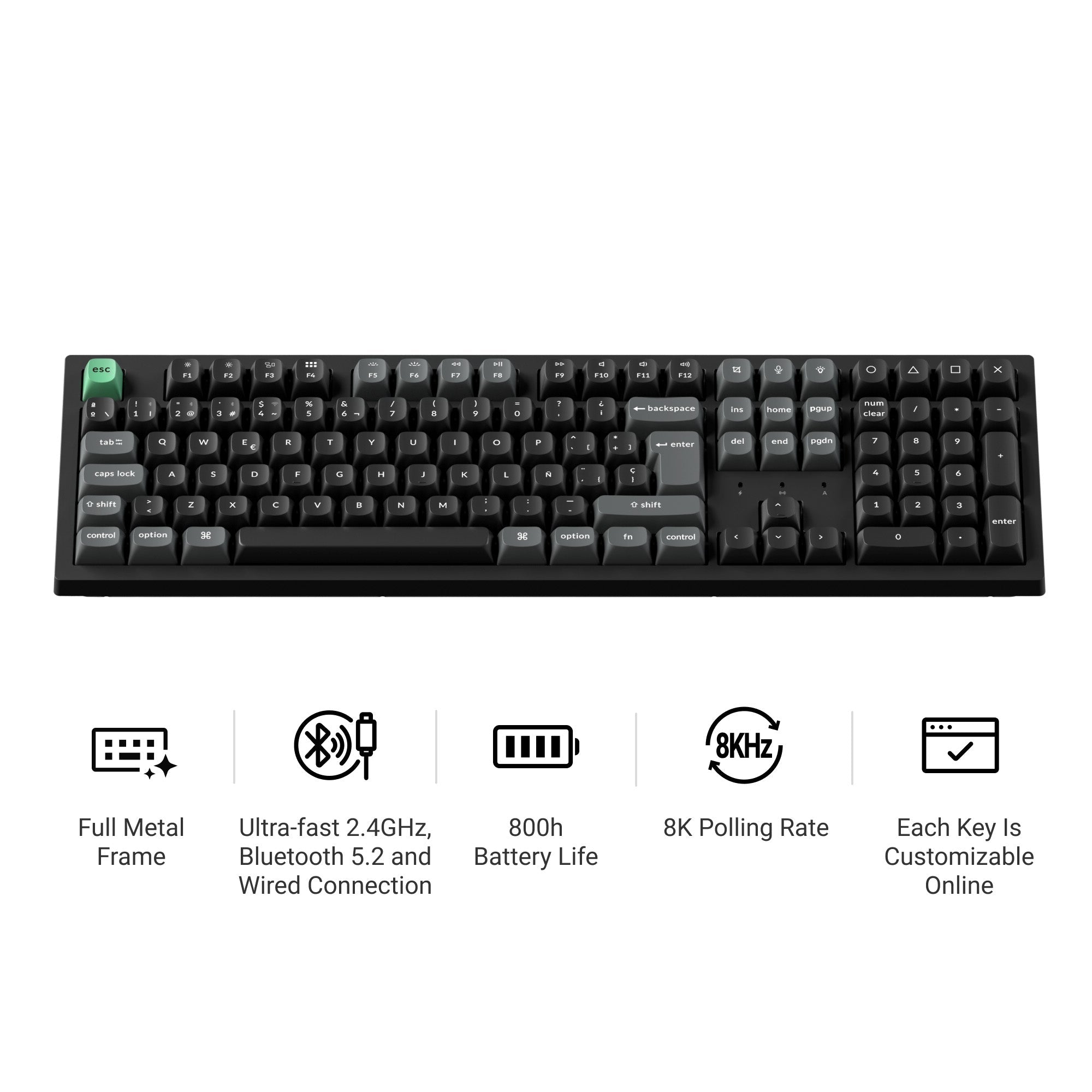 Keychron K10 Ultra 8K Wireless Custom Mechanical Keyboard (ISO Layout)