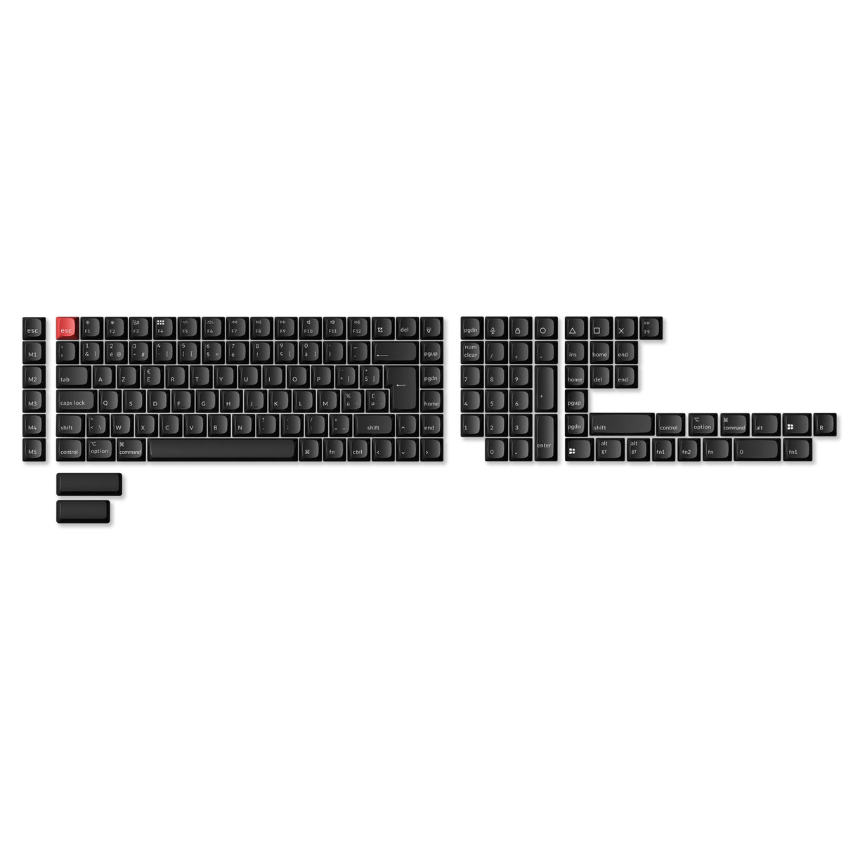 Conjunto completo de teclas ISO Shine-Through ABS OSA