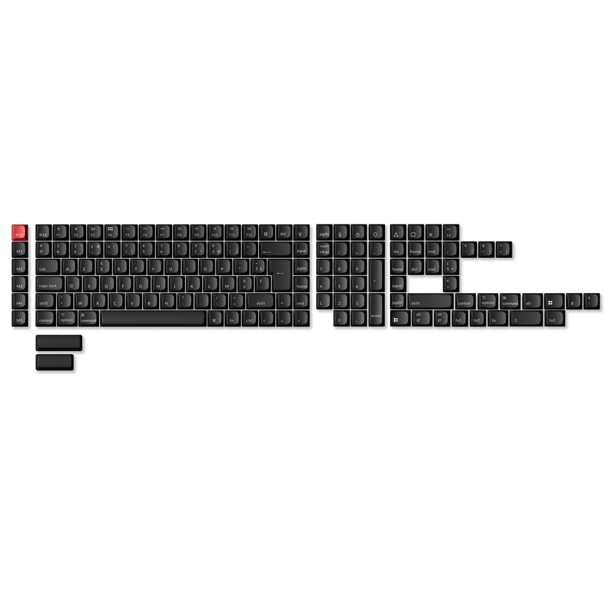 Conjunto completo de teclas ISO Shine-Through ABS OSA