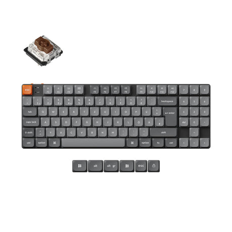 Coleção de layout ISO de teclado mecânico personalizado sem fio Max QMK Keychron K13