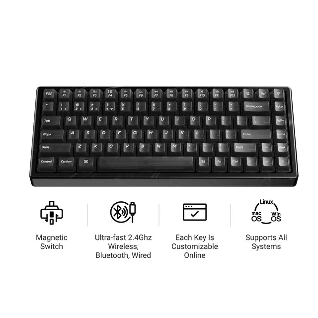 Keychron K2 HE Teclado Personalizado com Interruptor Magnético Sem Fios (Edição Especial Todo em Madeira) (Layout US ANSI)