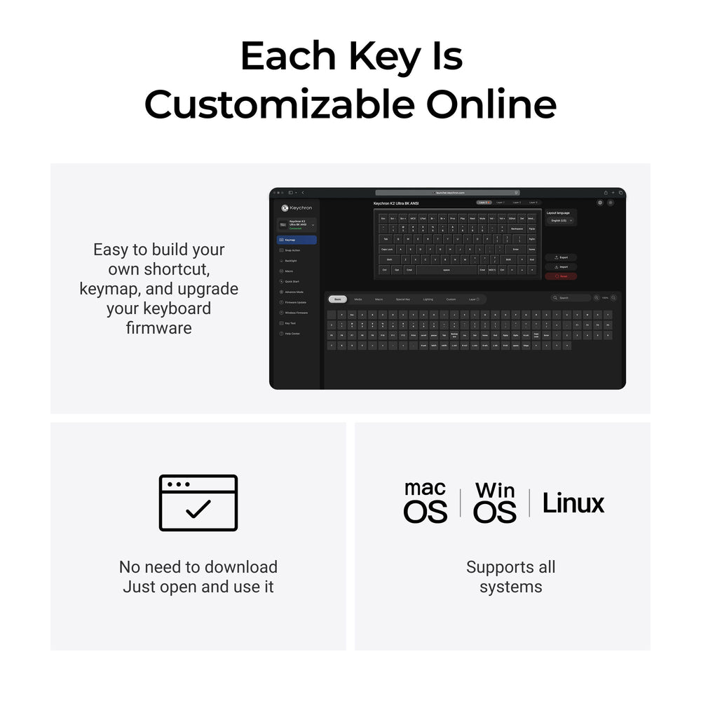 Keychron K2 Ultra 8K Wireless Custom Mechanical Keyboard ISO Layout Collection