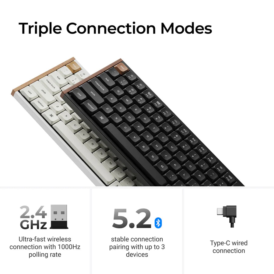 Teclado mecânico personalizado sem fio Keychron K3 Max QMK/VIA