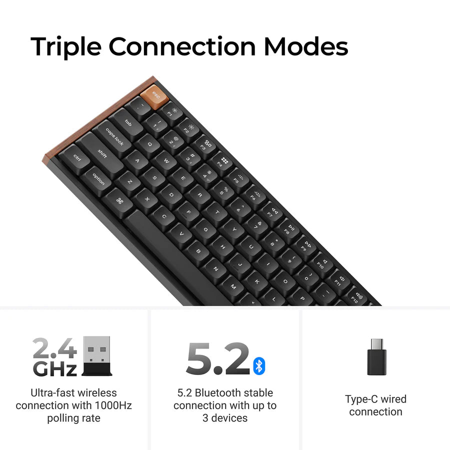 Teclado mecânico personalizado sem fio Keychron K3 Max QMK/VIA
