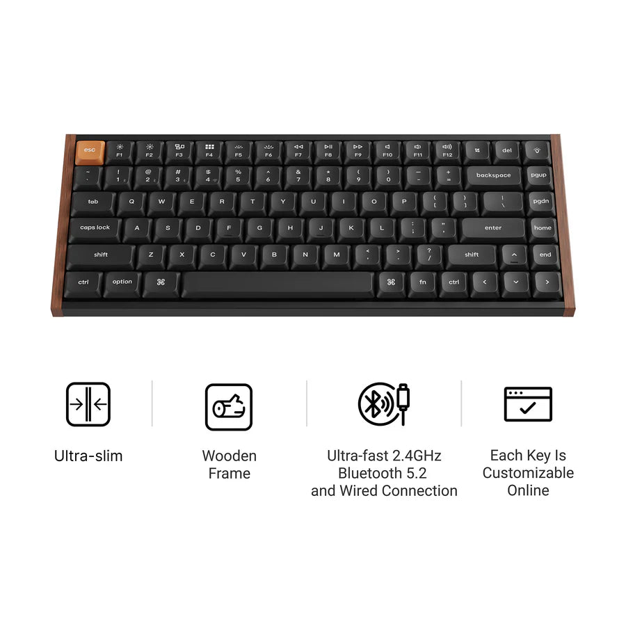 Teclado mecânico personalizado sem fio Keychron K3 Max QMK/VIA