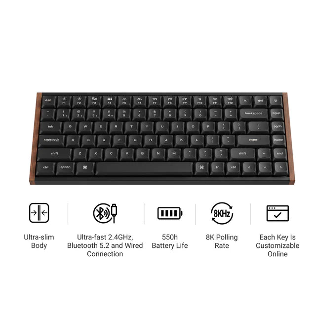 Teclado mecânico personalizado sem fio Keychron K3 Max QMK/VIA