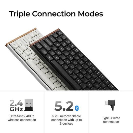 Teclado mecânico personalizado sem fio Keychron K3 Max QMK/VIA