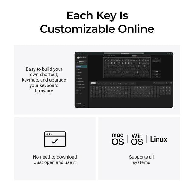 Teclado mecânico personalizado sem fio Keychron K3 Max QMK/VIA
