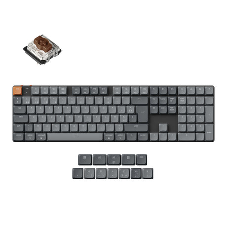 Coleção de layout ISO de teclado mecânico personalizado sem fio Max QMK Keychron K5