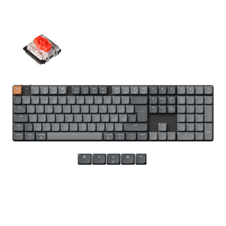 Coleção de layout ISO de teclado mecânico personalizado sem fio Max QMK Keychron K5