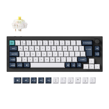 Coleção de layout ISO de teclado mecânico personalizado sem fio Keychron Q2 Max QMK/VIA