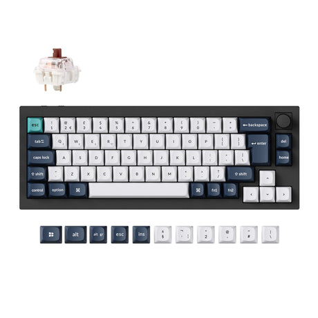 Coleção de layout ISO de teclado mecânico personalizado sem fio Keychron Q2 Max QMK/VIA