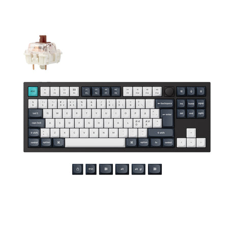 Keychron q3 max qmk/via coleção de layout iso de teclado mecânico personalizado sem fio