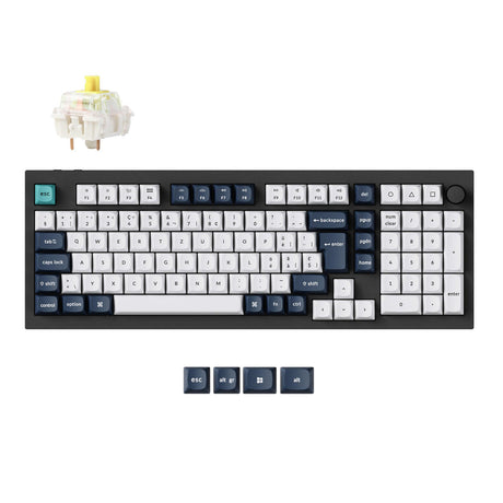 Keychron q5 max qmk/via teclado mecânico personalizado sem fio, coleção de layout iso