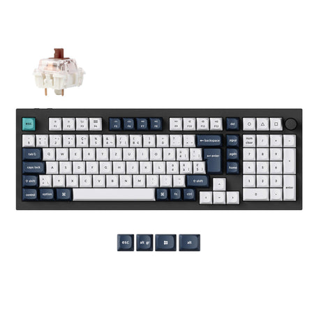 Keychron q5 max qmk/via teclado mecânico personalizado sem fio, coleção de layout iso