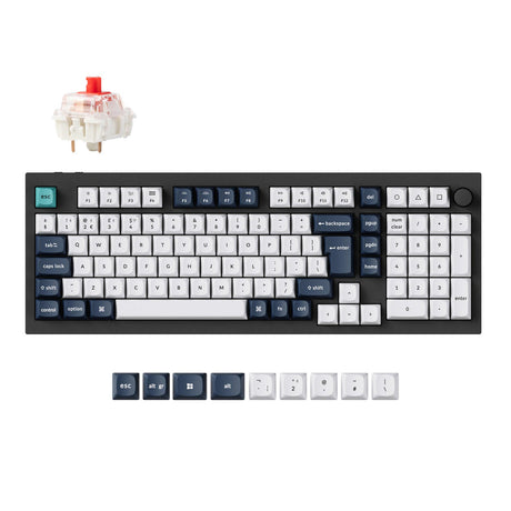 Keychron q5 max qmk/via teclado mecânico personalizado sem fio, coleção de layout iso