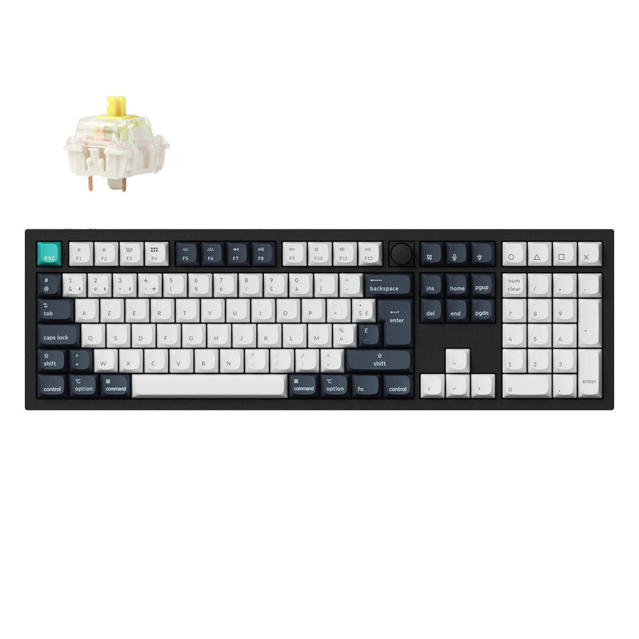 Keychron q6 max qmk/via coleção de layout iso de teclado mecânico personalizado sem fio
