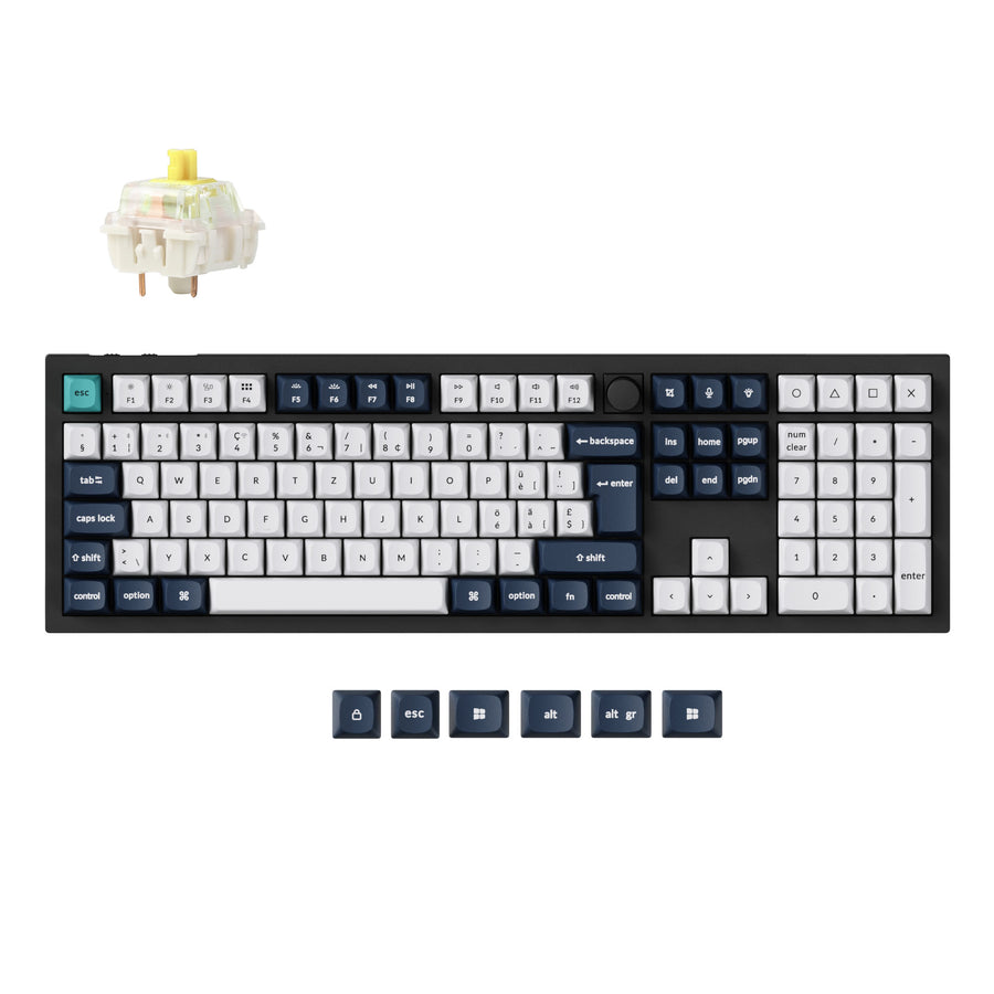 Keychron q6 max qmk/via coleção de layout iso de teclado mecânico personalizado sem fio