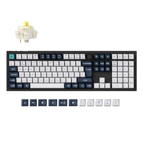 Keychron q6 max qmk/via coleção de layout iso de teclado mecânico personalizado sem fio