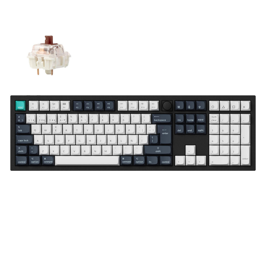Keychron q6 max qmk/via coleção de layout iso de teclado mecânico personalizado sem fio